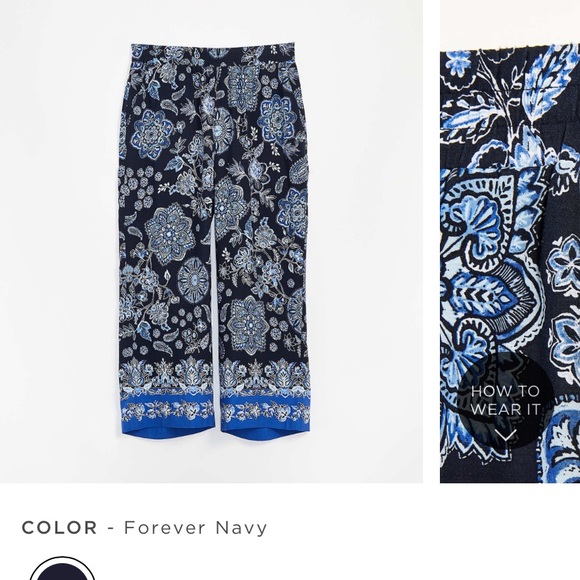 Loft patterned pull on pants - Picture 1 of 7